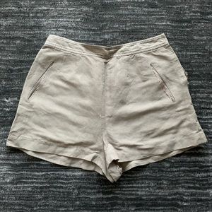 Richard Chai Love Linen High-Waisted Shorts